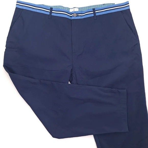 Con.Struct Men's Chino Pants Navy Blue Contrasting Waistband Stretch - Sz 48x30 - Picture 3 of 12